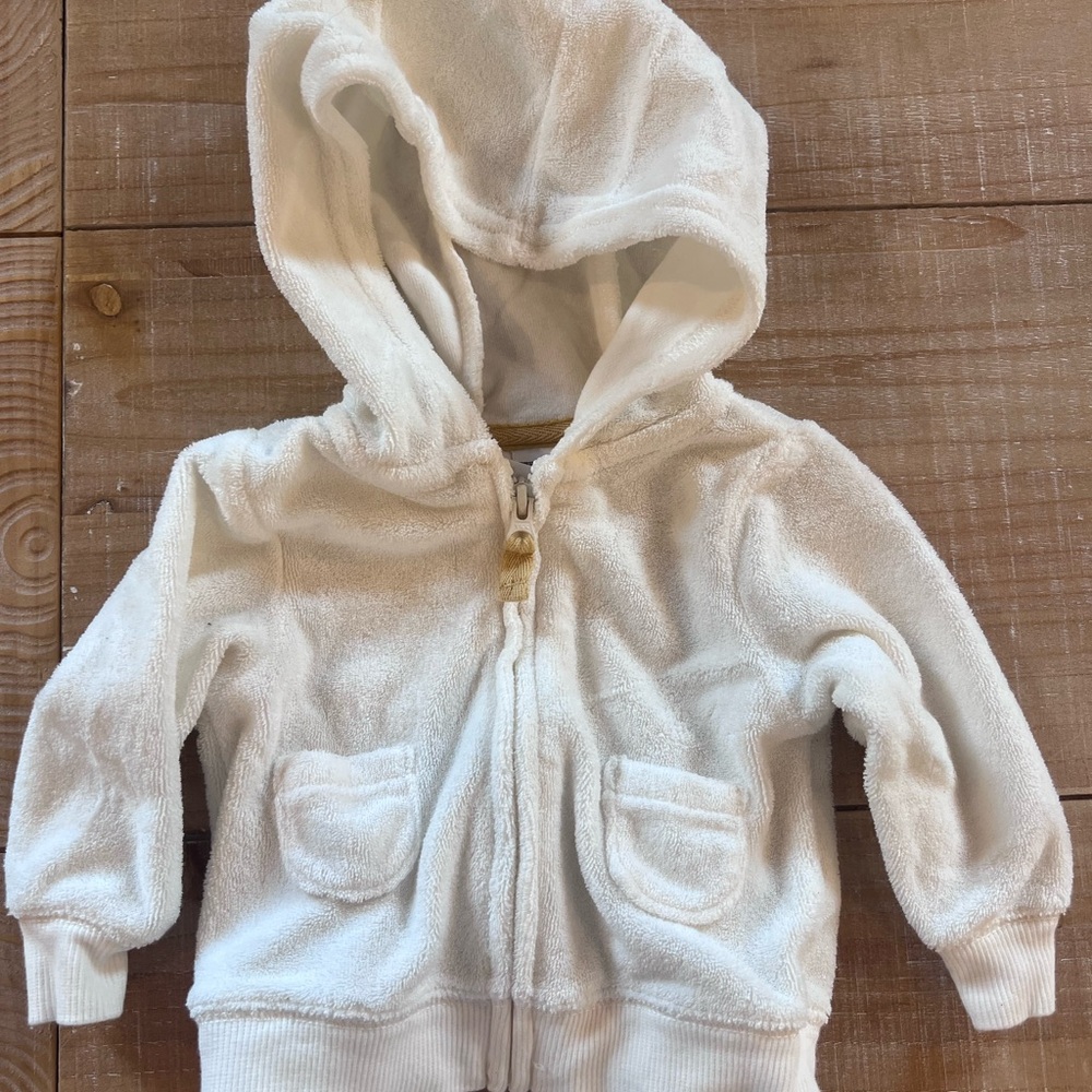 Carter's Cream Hooded Terry Zip-Up Sweatshirt